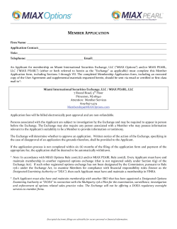 member application - MIAX Options Exchange