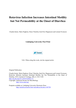 Rotavirus Infection Increases Intestinal Motility but Not