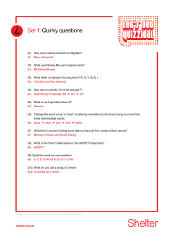 Set 1: Quirky questions