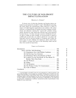 the culture of non-profit impact litigation