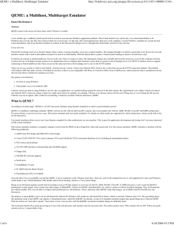 QEMU: a Multihost, Multitarget Emulator