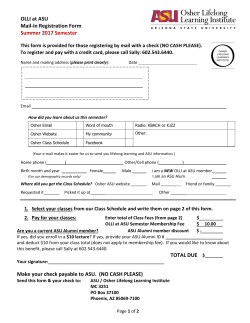 OLLI at ASU Mail-In Registration Form Summer 2017 Semester