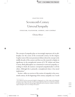 Seventeenth-Century Universal Sympathy: Stoicism, Platonism