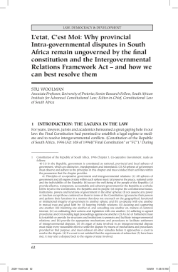 L`etat, C`est Moi: Why provincial Intra