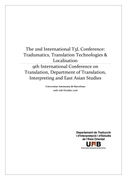 The 2nd International T3L Conference: Tradumatics, Translation