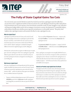 The Folly of State Capital Gains Tax Cuts