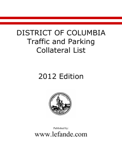 DISTRICT OF COLUMBIA Traffic and Parking Collateral List 2012