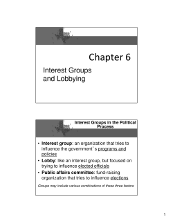 Chapter 6 - Interest Groups and Lobbying