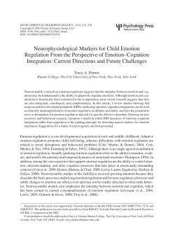 Neurophysiological Markers for Child Emotion Regulation From the