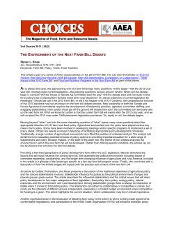 the environment of the next farm bill debate