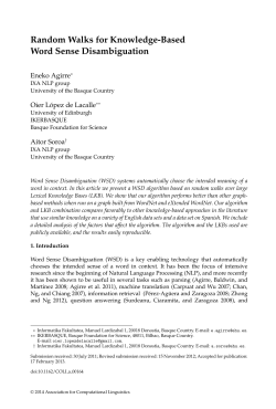 Random Walks for Knowledge-Based Word Sense Disambiguation