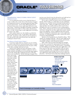 ORACLE&reg; TOOLS DIRECTION