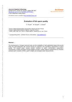 Evaluation of fish sperm quality - Archimer