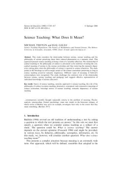 Science Teaching: What Does It Mean? | SpringerLink