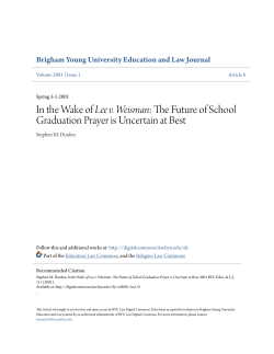 In the Wake of Lee v. Weisman: The Future of School Graduation