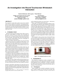 An Investigation into Round Touchscreen Wristwatch