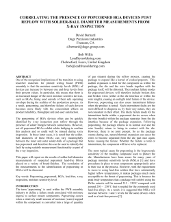 Correlating the Presence of Popcorned BGA Devices Post Reflow