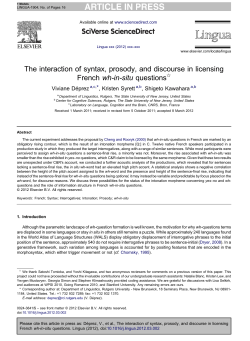 The interaction of syntax, prosody, and discourse in licensing French