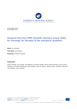 Answers from the CHMP Scientific Advisory - EMA