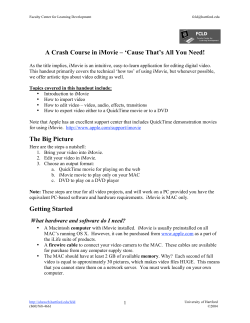 A Crash Course in iMovie &ndash; `Cause That`s All