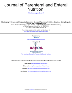 Nutrition Journal of Parenteral and Enteral