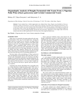 Organoleptic Analysis of Doughs Fermented with Yeasts From A