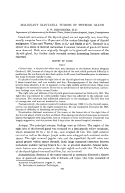 MALIGNANT GIANT-CELL TUMORS OF THYROID GLAND Giant