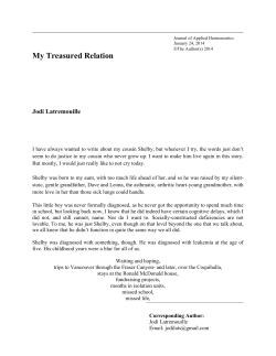 My Treasured Relation - Journal of Applied Hermeneutics