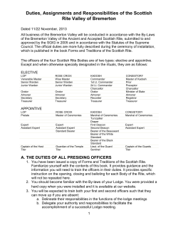 Duties, Assignments and Responsibilities of the Scottish
