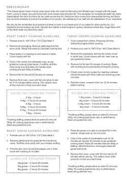 gressingham guideline cooking times * guideline cooking