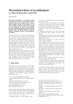 The historical Basis of Lycantropism or where do Werwolves come