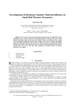 Investigations of Discharge Chamber Material Influence on Small