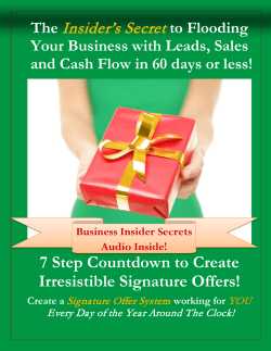 7 Step Countdown to Create Irresistible Signature Offers!