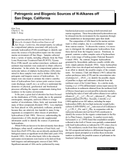 Petrogenic and Biogenic Sources of N-Alkanes off San