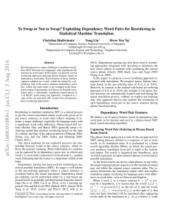 To Swap or Not to Swap? Exploiting Dependency Word Pairs for