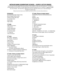 arthur rann elementary school – supply list by grade