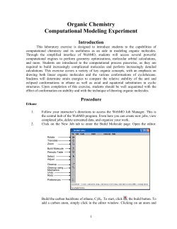 Organic Chemistry Computational Modeling Experiment