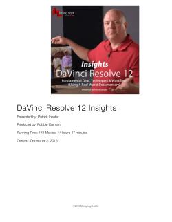DaVinci Resolve 12 Insights