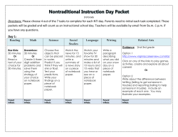Nontraditional Instruction Day Packet
