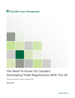 The Need To Know On Canada`s Developing Trade Negotiations