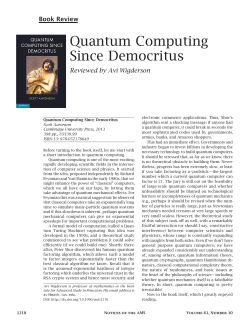 Quantum Computing Since Democritus, A Book Review