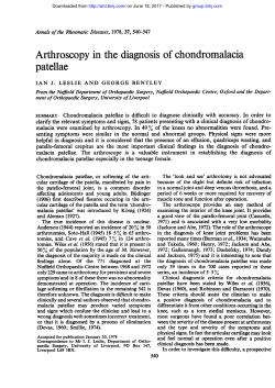 Arthroscopy in the diagnosis ofchondromalacia patellae