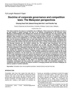 Doctrine of corporate governance and competition laws