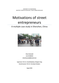Motivations of street entrepreneurs