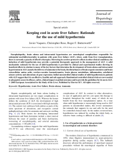 Keeping cool in acute liver failure: Rationale for the use of mild