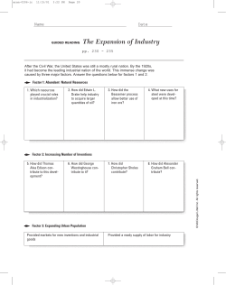 GUIDED READING The Expansion of Industry