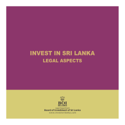 Invest in Sri Lanka: Legal Aspects