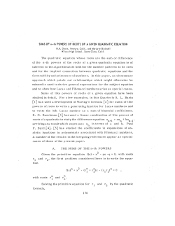 The quadratic equation whose roots are the sum or difference of the