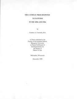 to nativism - Marquette University