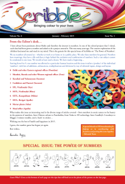 Special iSSue: The power of NumberS